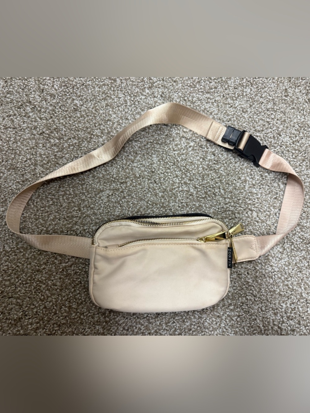 Beige Crossbody Belt Bag